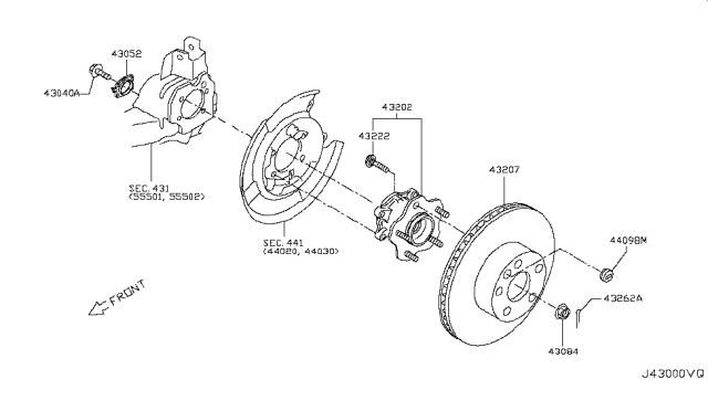 2018 Nissan Rogue Rotor Brake Diagram for 43206-4BA0A