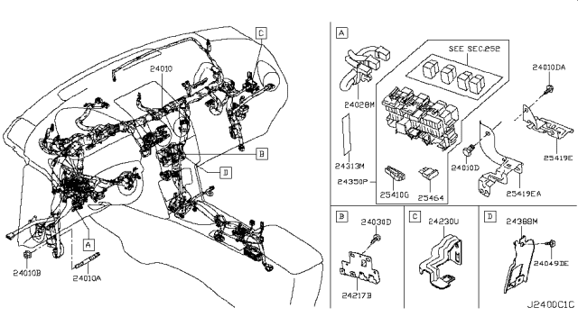 2018 Nissan Rogue Harness-Main Diagram for 24010-7FR0D