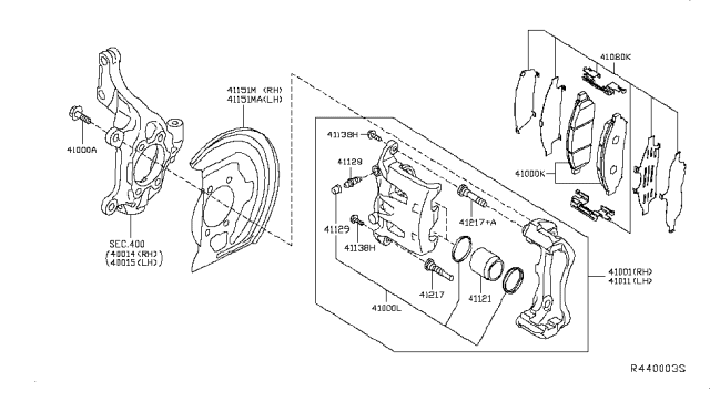 2014 Nissan Leaf Disc Brake Kit Diagram for D1080-3TA0A