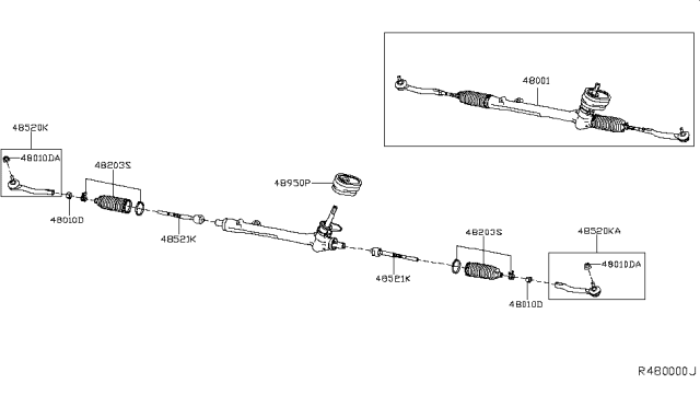2014 Nissan Leaf Gear & Linkage Diagram for 48001-3NF2A