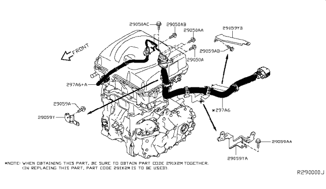 2015 Nissan Leaf Cable Assy-Inverter To Compressor Diagram for 297A6-3NF0B