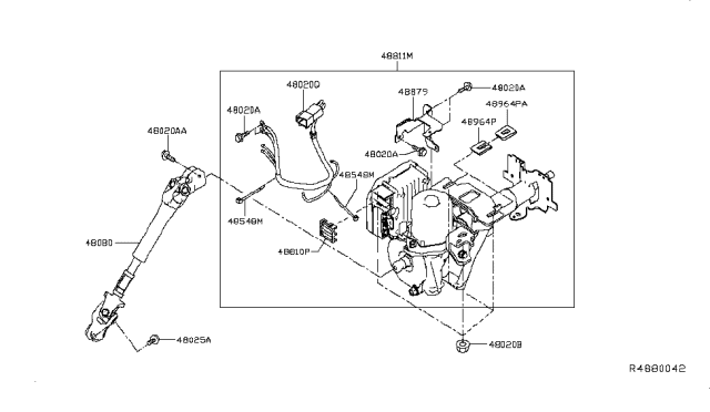 2014 Nissan Leaf Control Motor Assembly-Eps Diagram for 48811-3NF0A