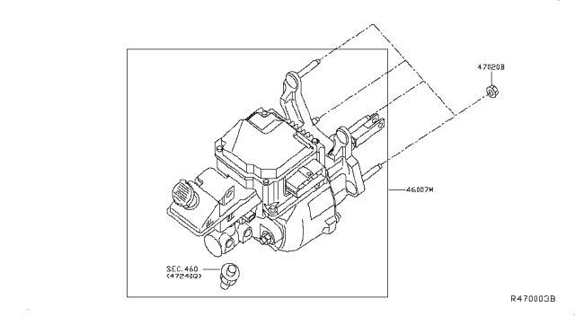 2016 Nissan Leaf Control Assembly-Brake Diagram for 46007-3NF9A