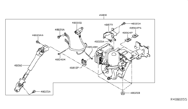 2015 Nissan Leaf Clamp Diagram for 48548-3NF0A