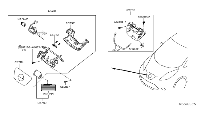 2014 Nissan Leaf Actuator Assy-Charge Port Lid Opener Diagram for 65760-3NK0A