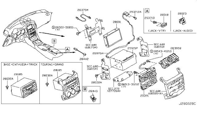 2016 Nissan 370Z Controller Assembly-Av Diagram for 25915-3LZ1C