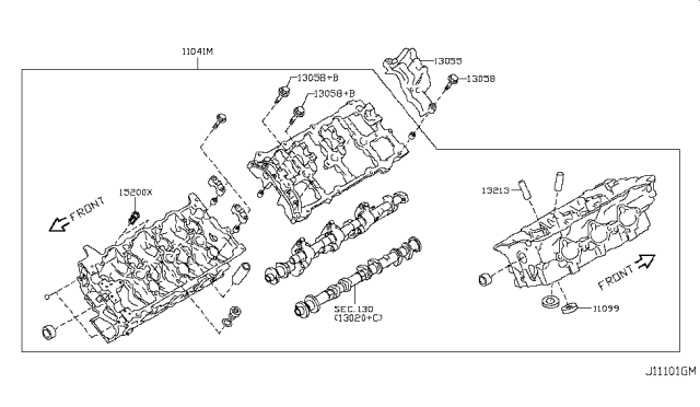 2010 Nissan 370Z Bracket - CAMSHAFT Angle Sensor Diagram for 13055-EY01B
