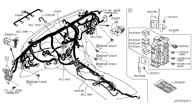 2013 Nissan 370Z Harness-Main Diagram for 24010-1TH5A