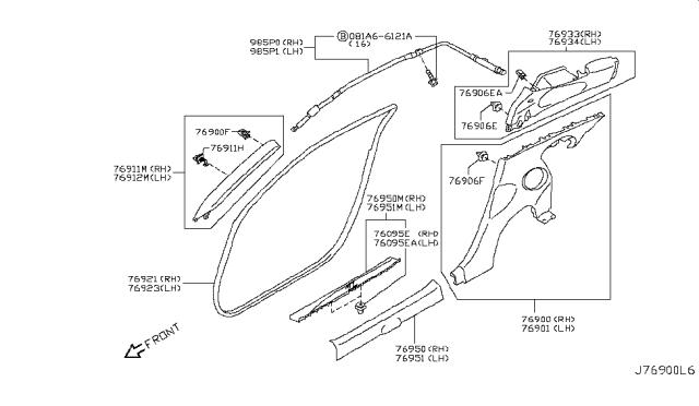 2010 Nissan 370Z Body Side Trimming Diagram 8