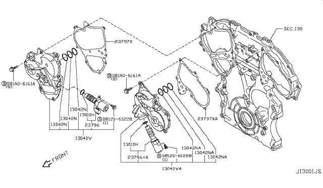2015 Nissan 370Z Gasket-Solenoid Diagram for 23797-EY02A