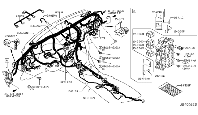 2009 Nissan 370Z Harness-Main Diagram for 24010-1EA0A