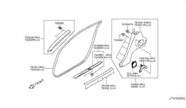 2010 Nissan 370Z Body Side Trimming Diagram 3