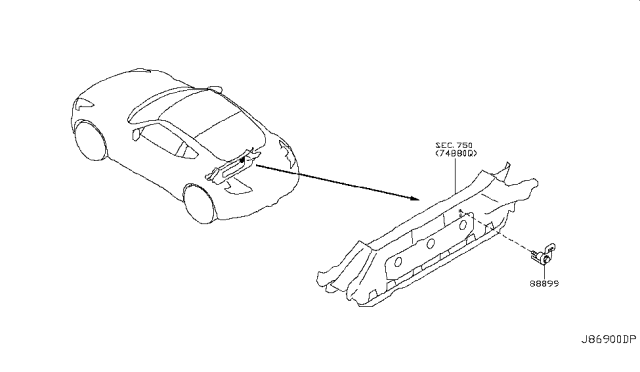 2015 Nissan 370Z Rear Seat Belt Diagram