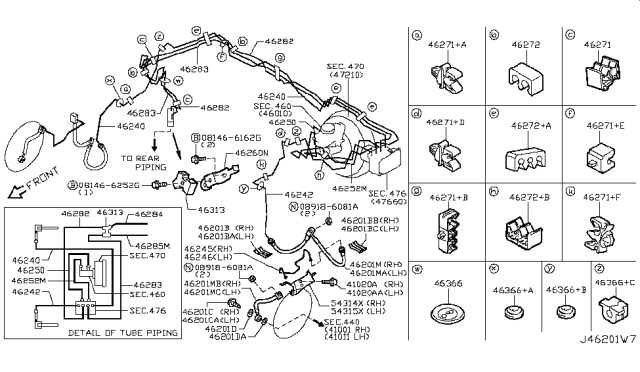 2018 Nissan 370Z Brake Piping & Control Diagram 1