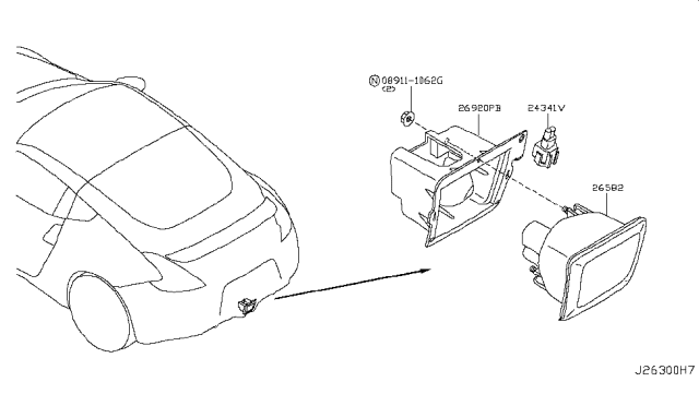 2013 Nissan 370Z Fog,Daytime Running & Driving Lamp Diagram 4