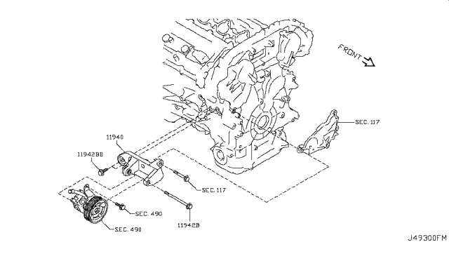 2013 Nissan 370Z Power Steering Pump Mounting Diagram