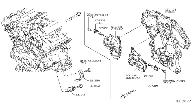 2013 Nissan 370Z Crankshaft Position Sensor Diagram for 23731-JA10C