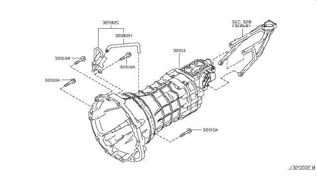 2016 Nissan 370Z Manual Transmission, Transaxle & Fitting Diagram 1