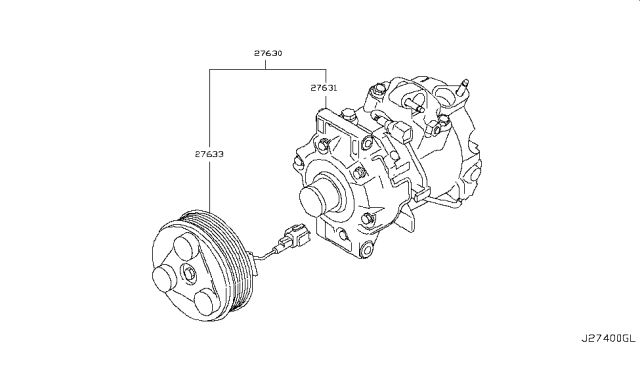 2016 Nissan 370Z Compressor Wo Cl Diagram for 92610-1CB1B