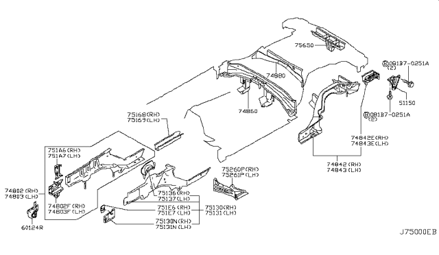 2010 Nissan 370Z Connector Assembly-Front Side Member, RH Diagram for 751A6-JK00A
