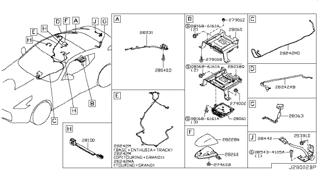 2015 Nissan 370Z Switch-Ambience Diagram for 28208-3GY1A