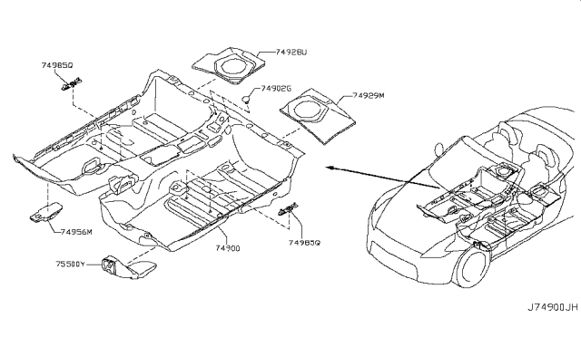2015 Nissan 370Z Floor Trimming Diagram 2