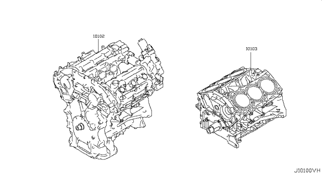 2014 Nissan 370Z Bare & Short Engine Diagram