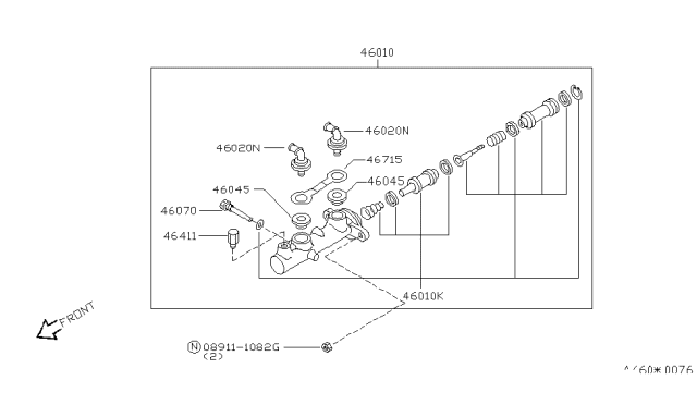 1993 Nissan Quest Valve Assy-Damping Diagram for 46411-0B001