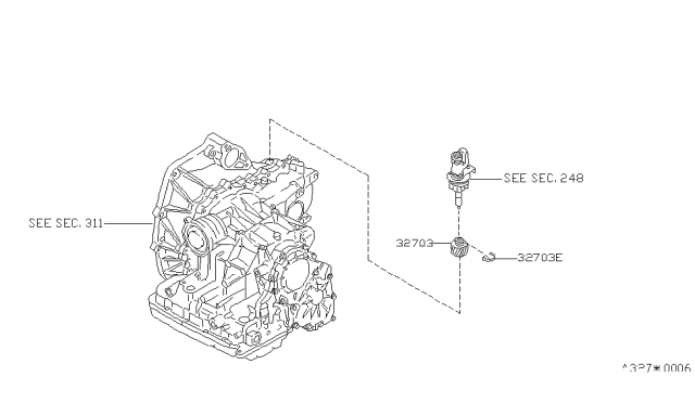 1996 Nissan Quest Ring-Lock,Speedometer Pinion Diagram for 32744-0B000