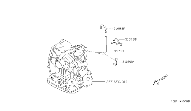 1996 Nissan Quest Connector-Breather Hose Diagram for 32007-0B700