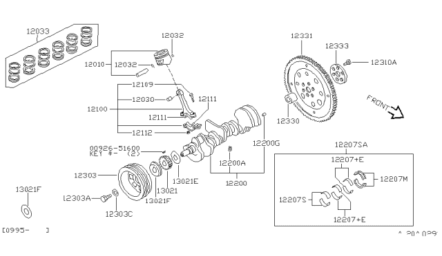 1995 Nissan Quest Rod Complete-Connecting Diagram for 12100-0W001