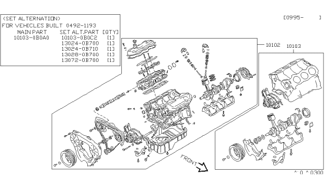 1998 Nissan Quest Bare & Short Engine Diagram