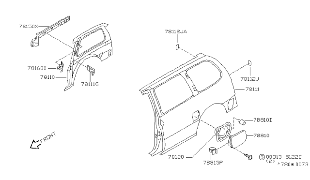 1998 Nissan Quest Seal STOPPER Diagram for 60895-0B000