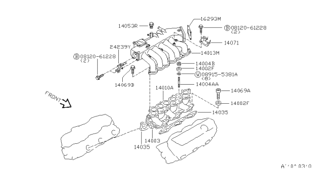 1997 Nissan Quest COLLECTR-Intake Manifold Diagram for 14005-1B000