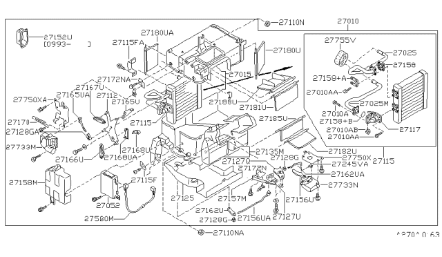 1991 Nissan 300ZX Heater & Blower Unit Diagram 3