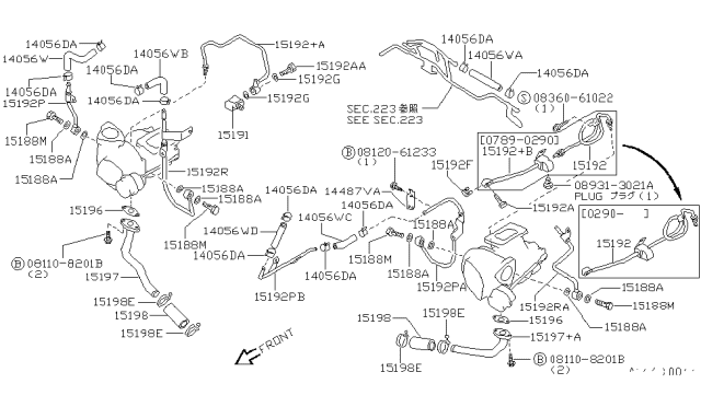1991 Nissan 300ZX Tube Assy-Oil Diagram for 15192-40P11
