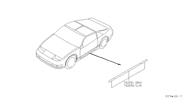 1995 Nissan 300ZX Stripe Set-Accent RH Diagram for 99042-30P25