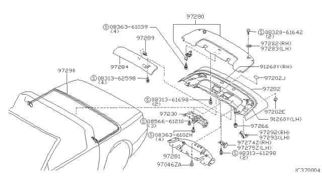 1996 Nissan 300ZX DEFLECTOR-Storage Lid Diagram for 97284-46P00
