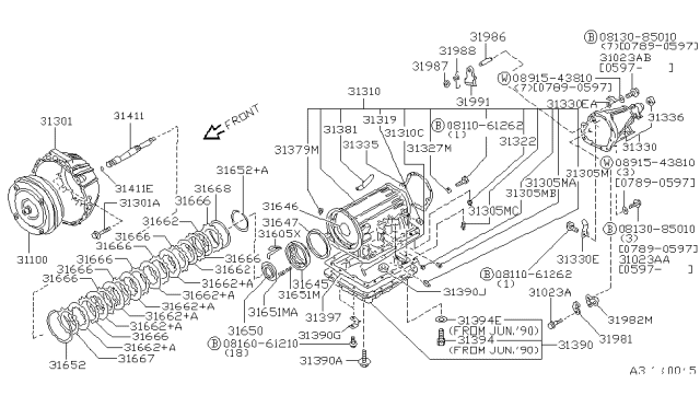 1994 Nissan 300ZX Pan Assy-Oil Diagram for 31390-51X02