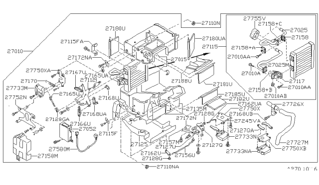1992 Nissan 300ZX Harness-Air Conditioner Diagram for 27580-31P00