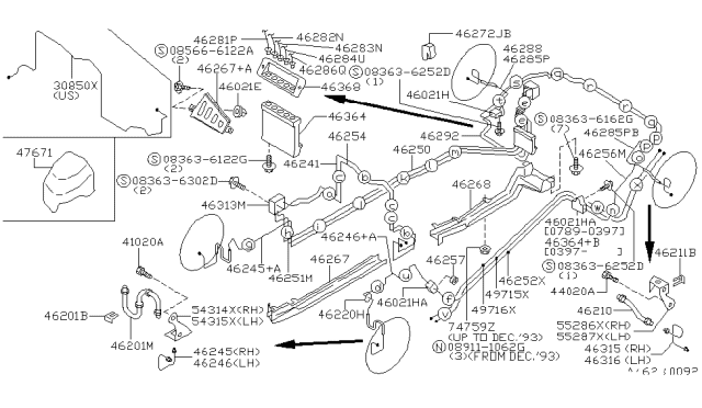 1992 Nissan 300ZX Brake Piping & Control Diagram 4
