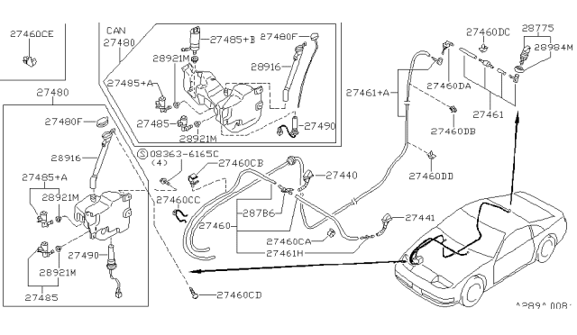 1993 Nissan 300ZX Motor-Washer Diagram for 28920-30P15