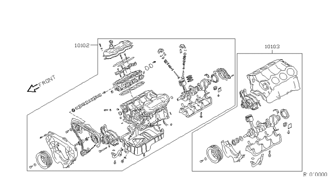 2002 Nissan Xterra Bare & Short Engine Diagram 2