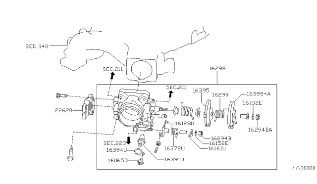 2003 Nissan Xterra Throttle Chamber Diagram 1