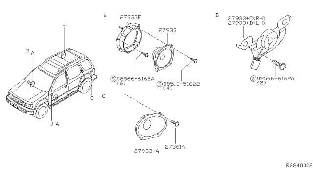 2001 Nissan Xterra Speaker Diagram 1