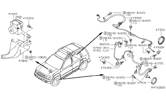 2000 Nissan Xterra Anti Skid Control Diagram 1