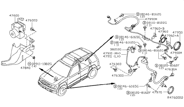 2004 Nissan Xterra Anti Skid Control Diagram 1