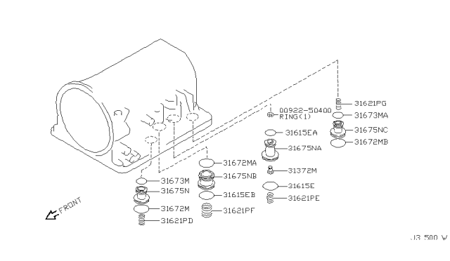2002 Nissan Xterra Clutch & Band Servo Diagram 2