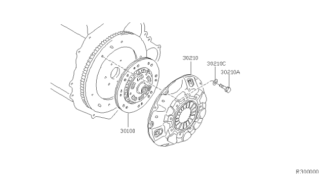 2004 Nissan Xterra Cover Assembly-Clutch Diagram for 30210-9Z801