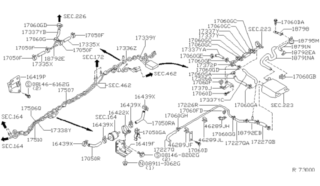 2000 Nissan Xterra Connector Diagram for 18792-8B405